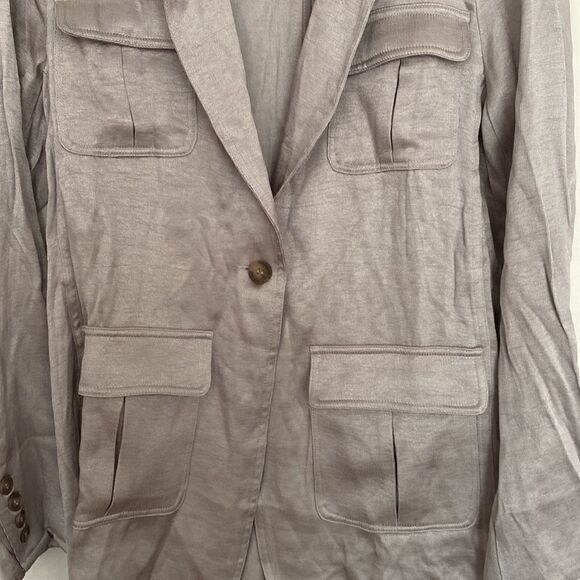 Current Air silver blazer jacket with 4 pockets size S has extra buttons no tie - Picture 3 of 4